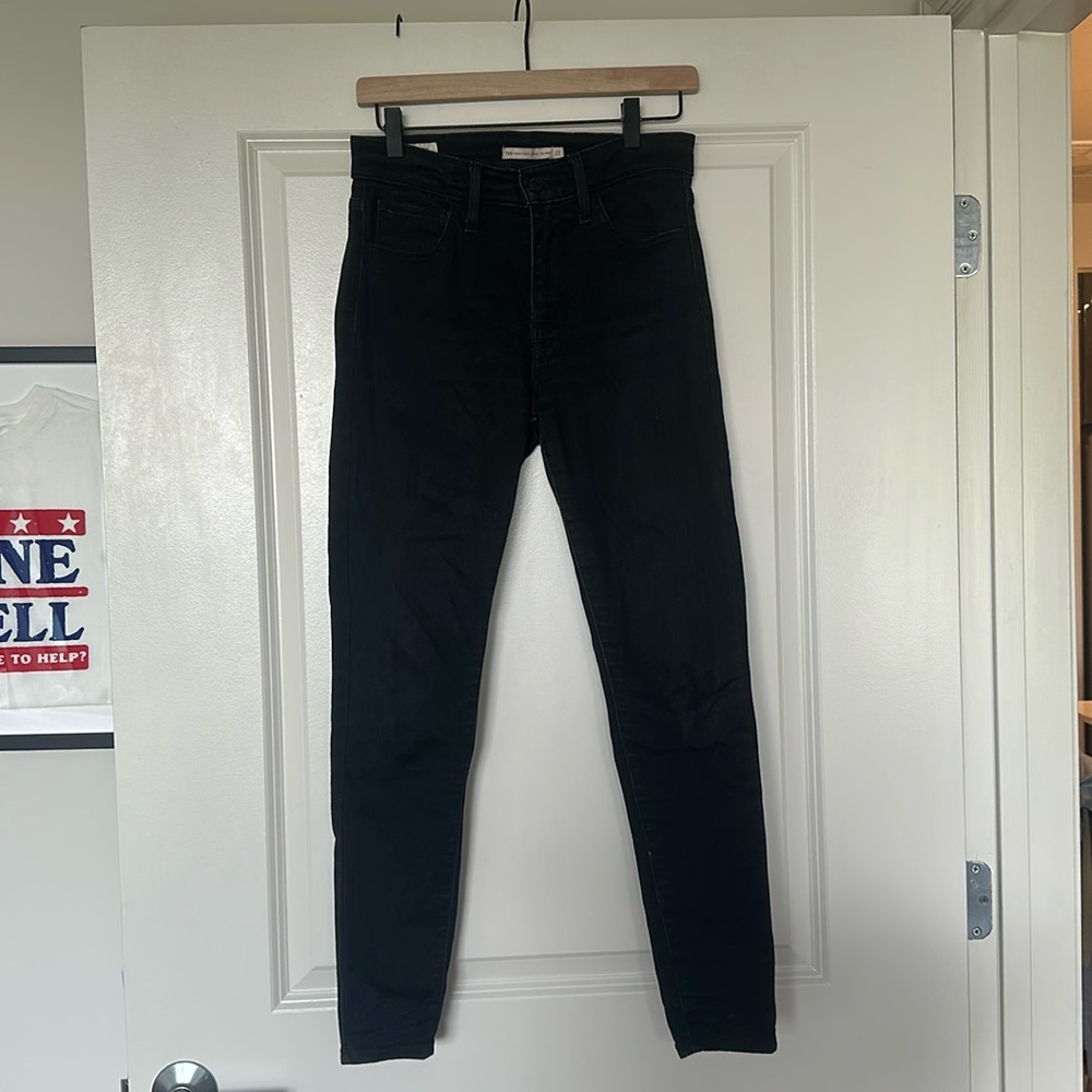 Levi's 720 High Rise Super Skinny Black Jeans Size 27